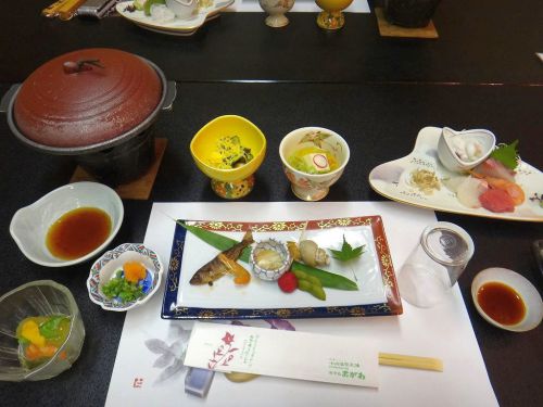 小川温泉　ホテルおがわ　④夕食と朝食の紹介